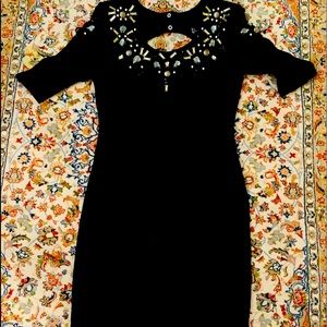 H&M Black Mini Dress with Rhinestones